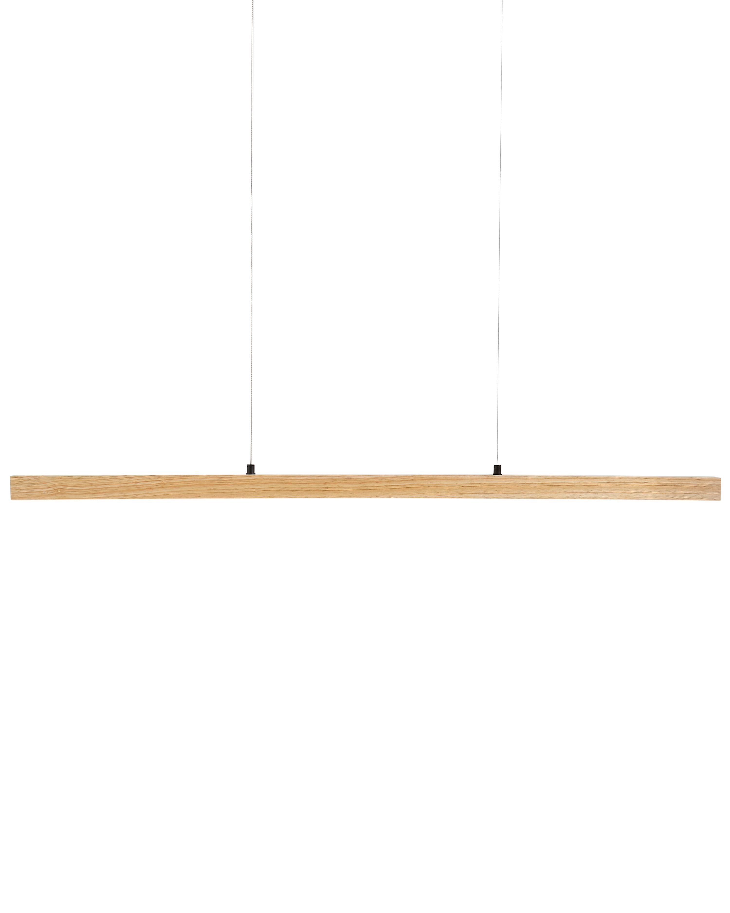 LED Pendant Lamp STEWARTS with Remote with Dimmer Oak Wood Light Brown