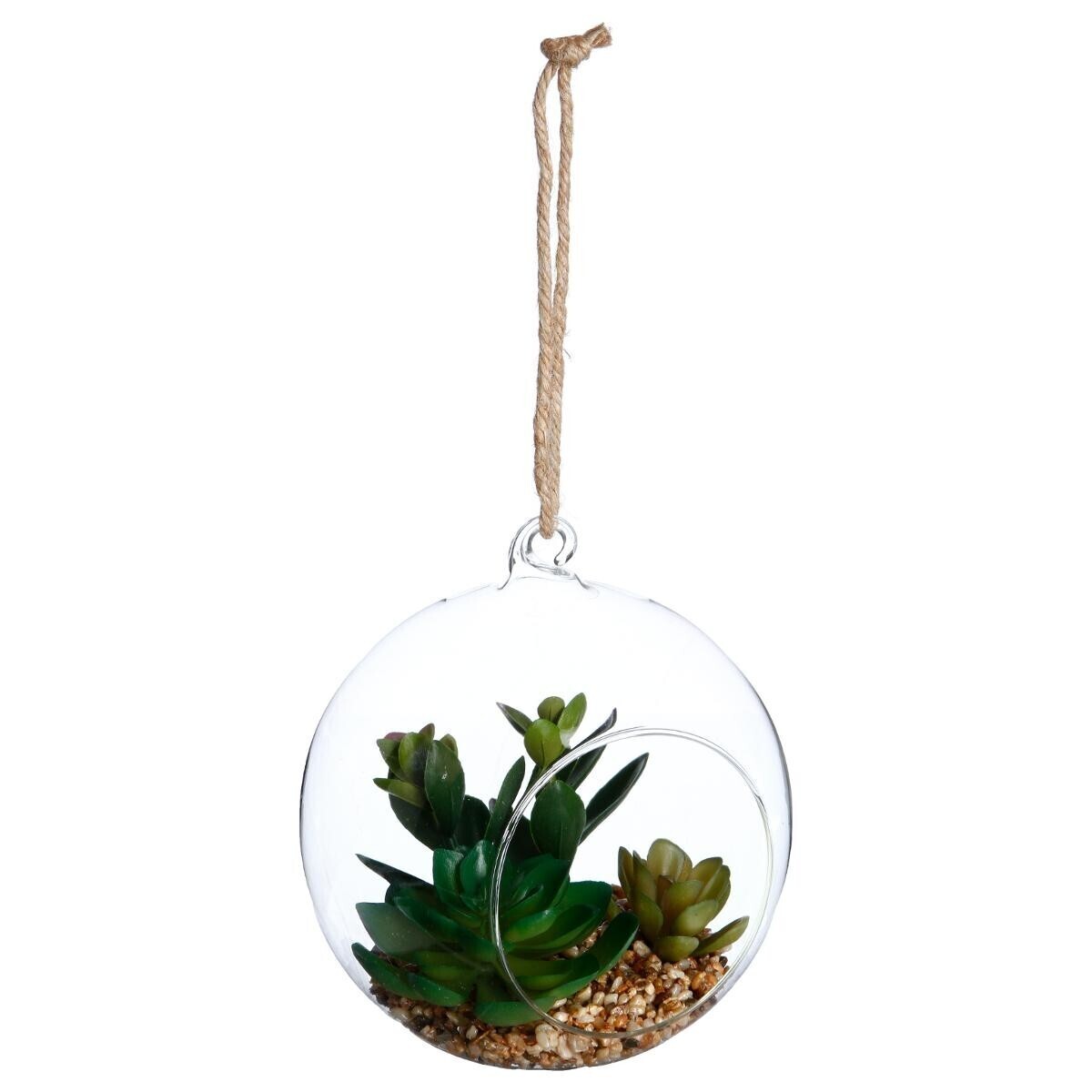 Artificial ball plant Glass pot, H.17 cm