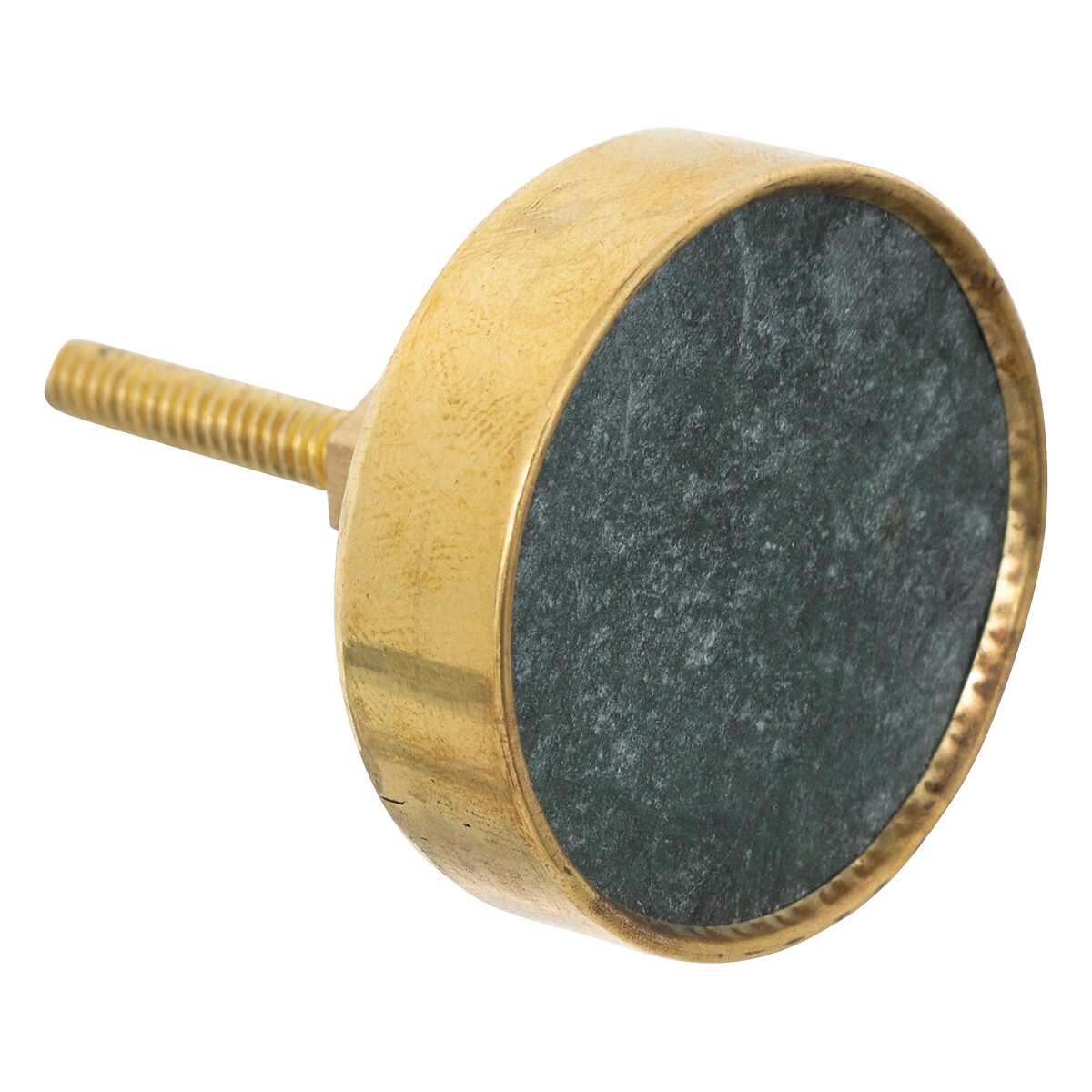 Furniture knobs x2 "Lena" Marble & brass, d.3,8 cm