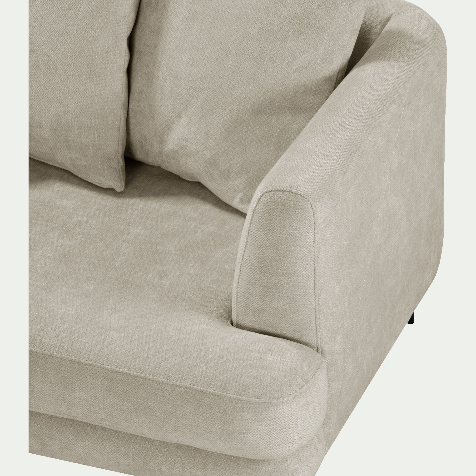 TESSOUN - Canapé 3 places fixe gauche en tissu Cannes - beige roucas