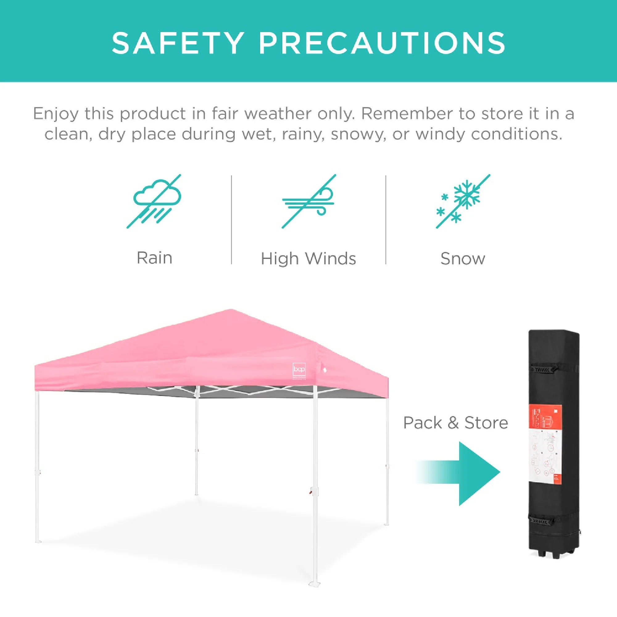 Best Choice Products 10x10ft Easy Setup Pop Up Canopy w/ 1-Button Setup, Wheeled Case, 4 Weight Bags - White - Image 258