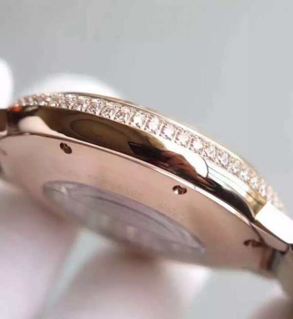 Replica Cartier Ballon Bleu Tourbillon RG Diamond Bezel Brown Leather Strap - Top club