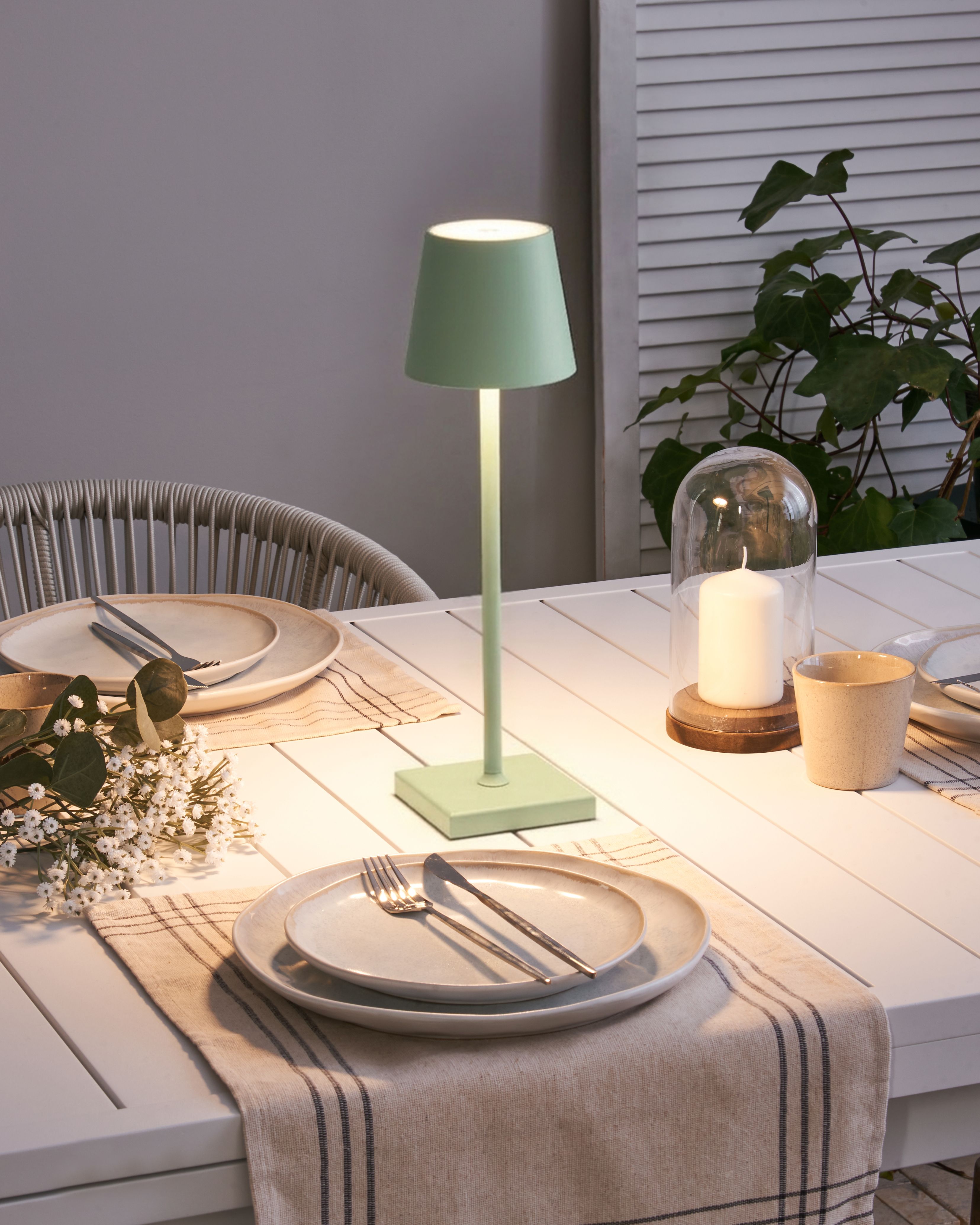 Wireless LED Table Lamp BACEIRO Metal Light Green