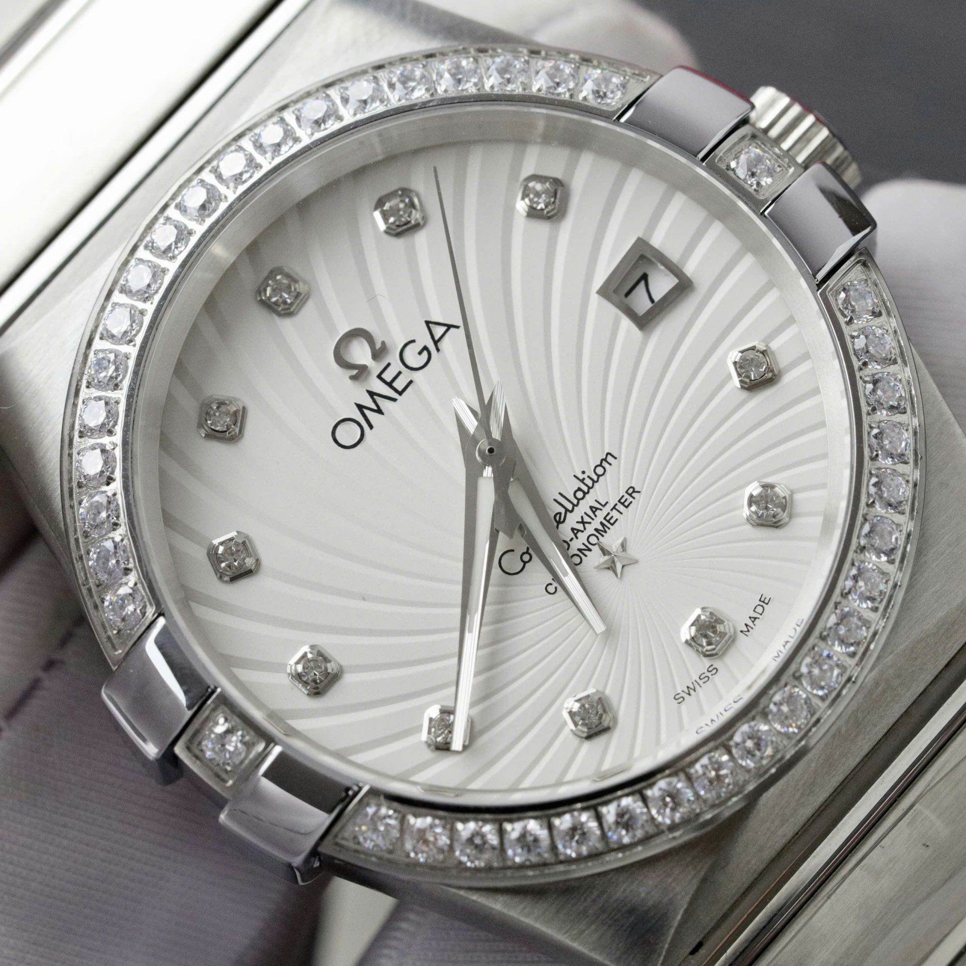 Omega Constellation Co-Axial Fake 11 Watch White Dial Metal Strap 38mm - Top club