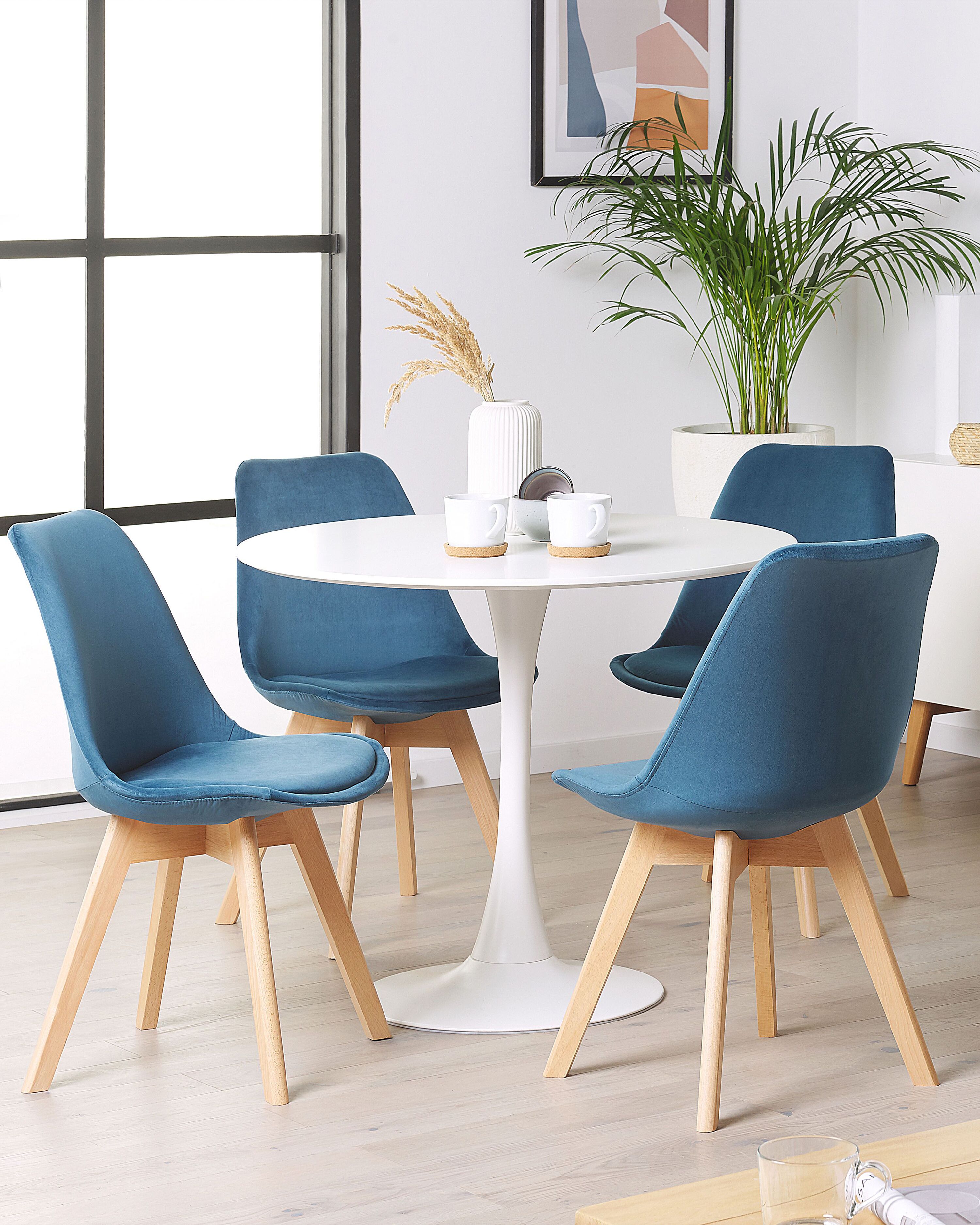 Set of 2 Dining Chairs DAKOTA II Velvet Blue