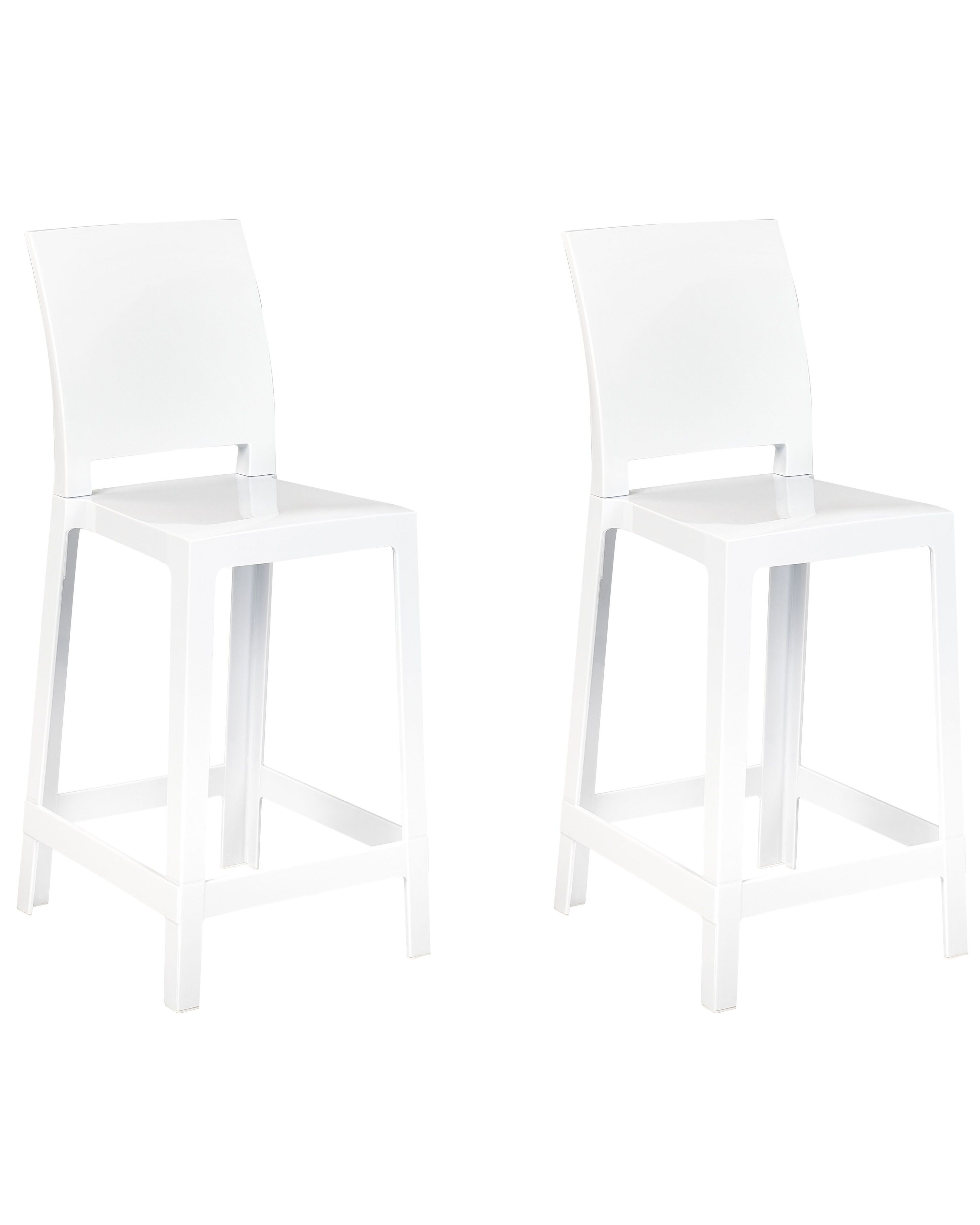 Set of 2 Bar Chairs WELLINGTON White