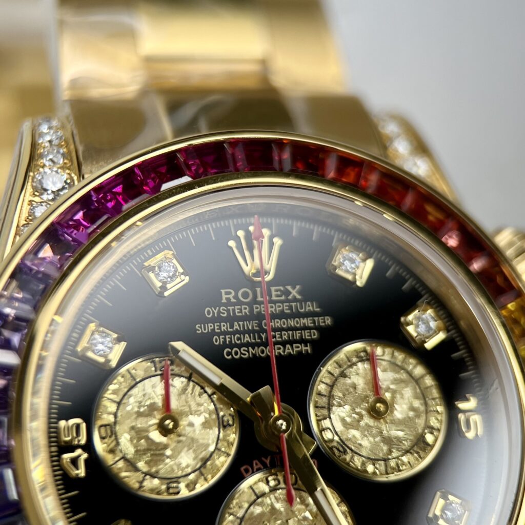 Rolex Best Replica Watch Daytona Rainbow Gold Wrapped And Moissanite Diamond Custom 40mm - Top club