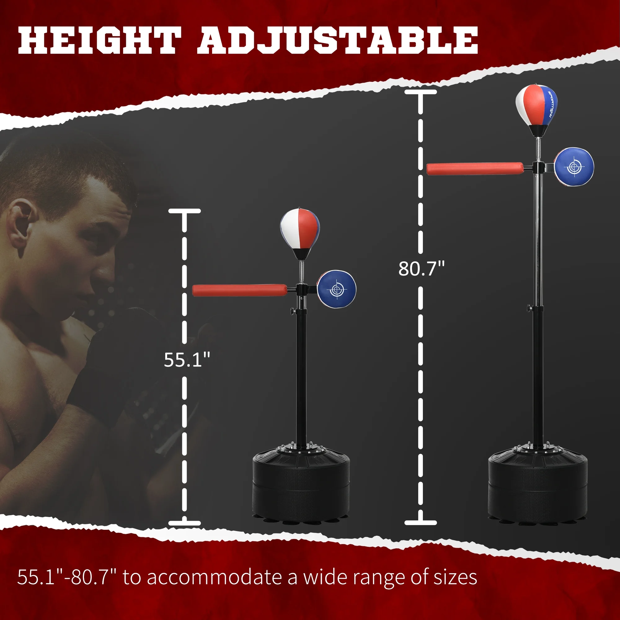 Soozier Speed Bag Boxing Bag Stand Reflex Training Equipment - Image 13