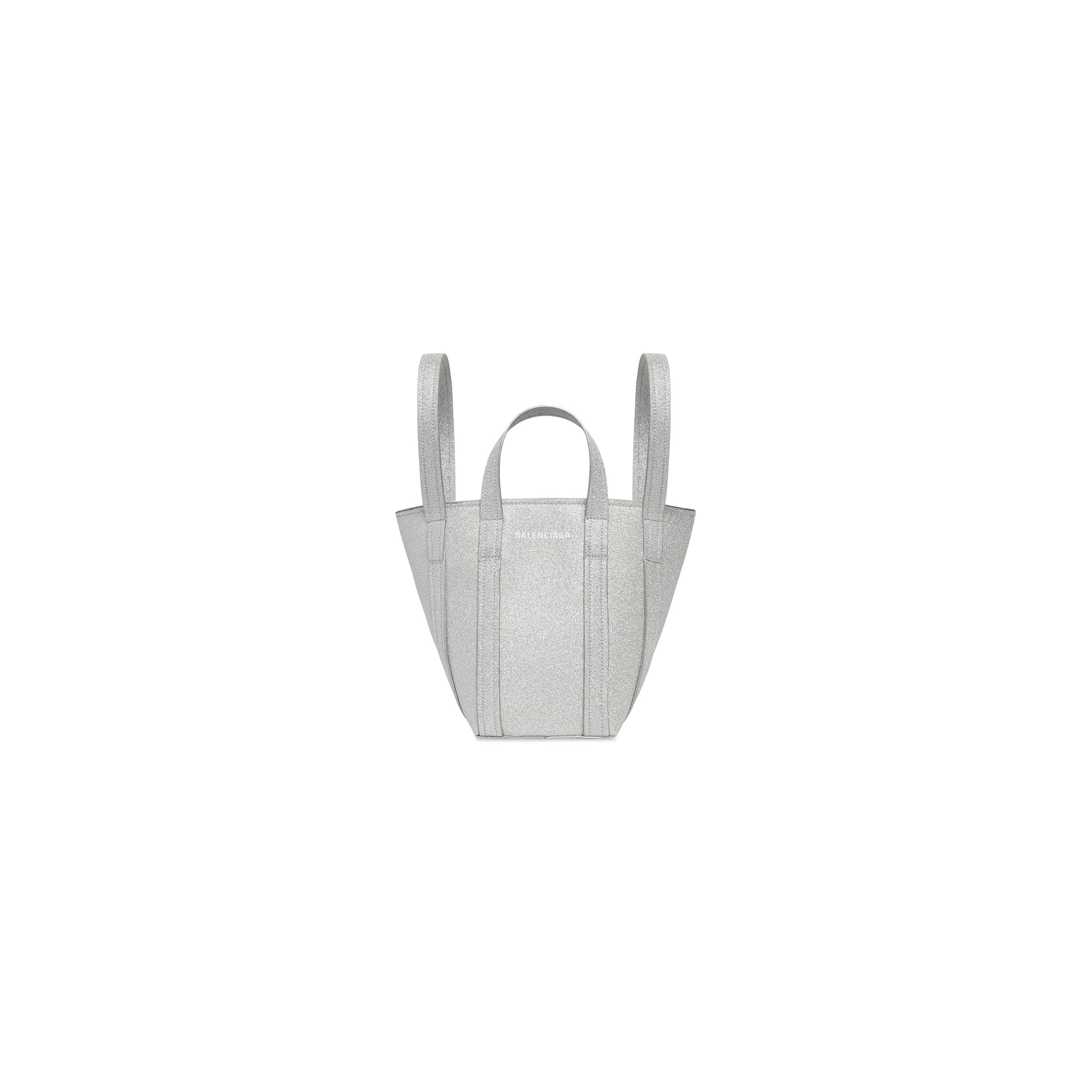 WOMEN'S EVERYDAY XS NORTH-SOUTH SHOULDER TOTE BAG IN SPARKLING FABRIC IN SILVER - Replicaclubs