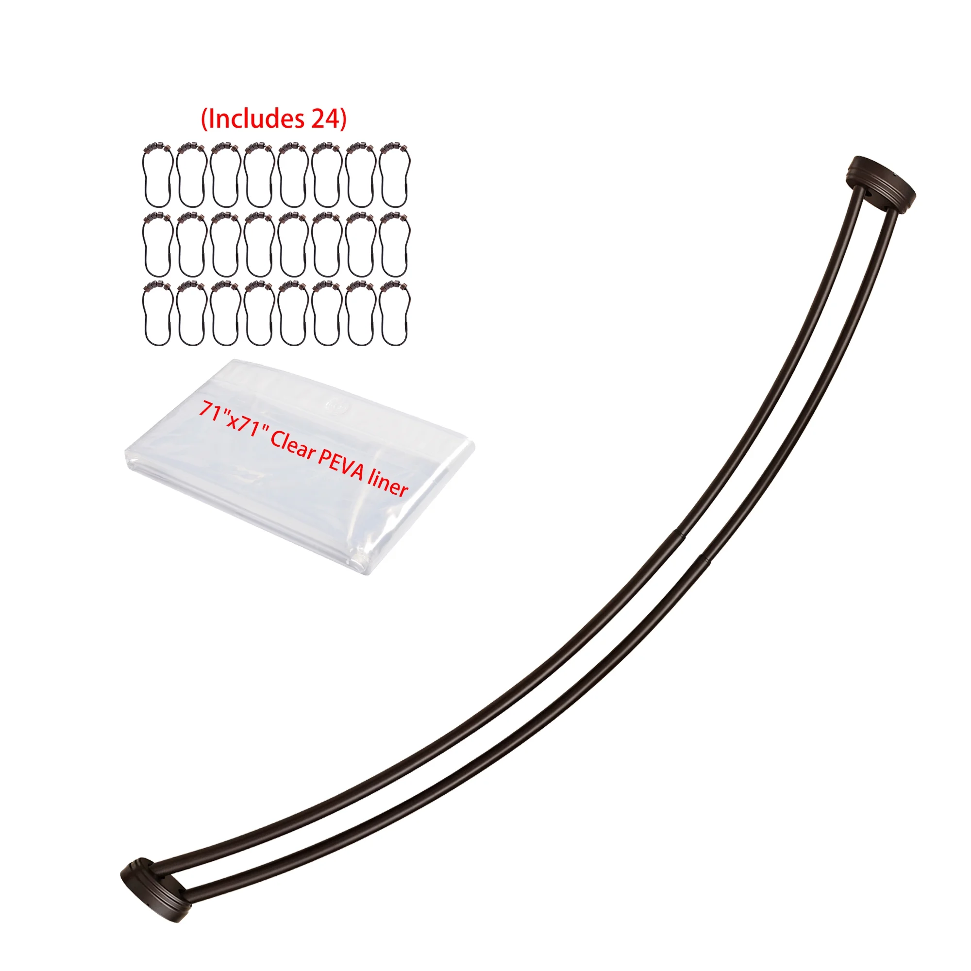 Utopia Alley Rustproof Wall Mounted Aluminum Double Curved Shower Curtain Rod, Screw Mount Rod, Secure Than Tension, Adjustable Shower Rod from 45