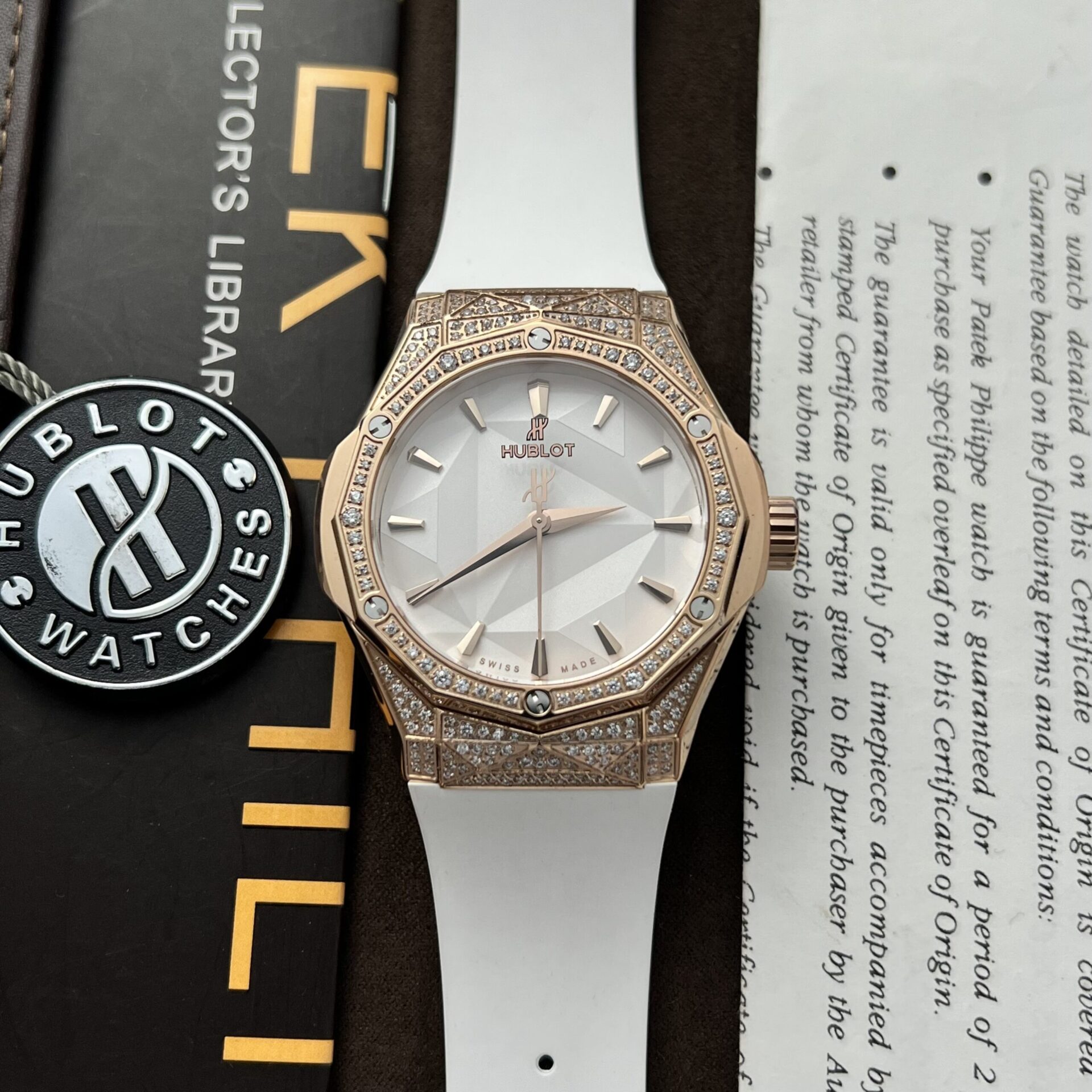 Hublot Replica 1:1 Watch Classic Fusion Orlinski King Gold Full Diamonds White 40mm - Top club