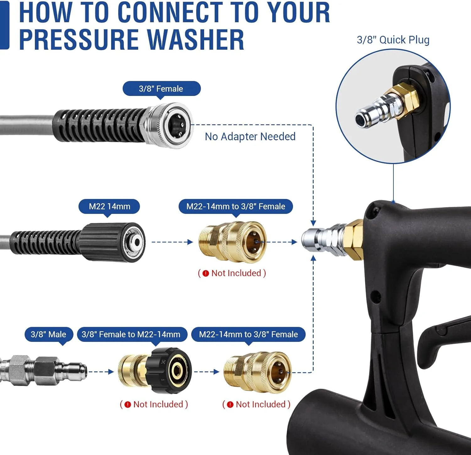 MEKOH Pressure Washer Surface Cleaner Attachment 20 inch 4500 PSI With Wheels And 3/8 inch Quick-Connect - Image 7 MEKOH Pressure Washer Surface Cleaner Attachment 20 inch 4500 PSI With Wheels And 3/8 inch Quick-Connect - Image 7