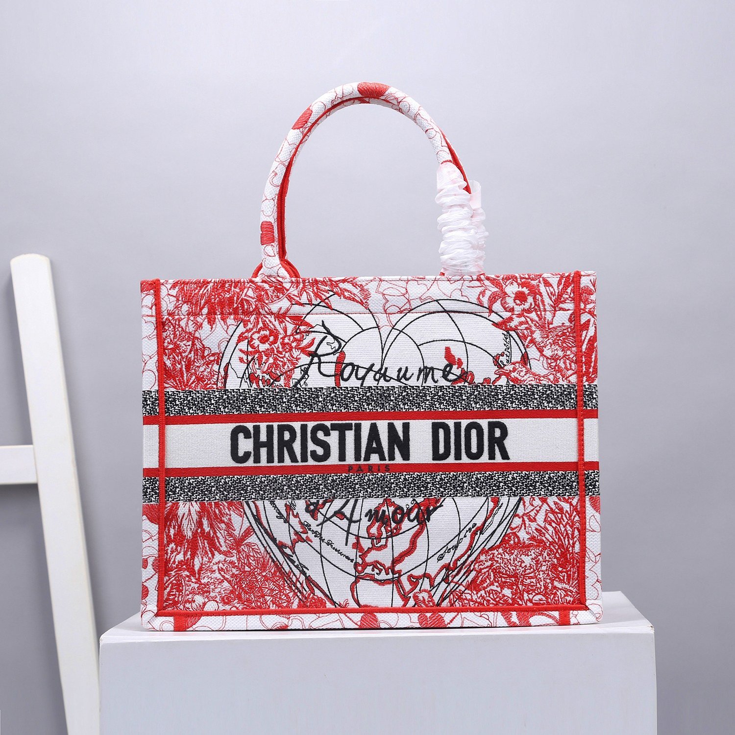 Christian Dior Medium Dior Book Tote Red Multicolor , For Women, Women’s Handbags 14in/36cm CD1:1High-quality replica
