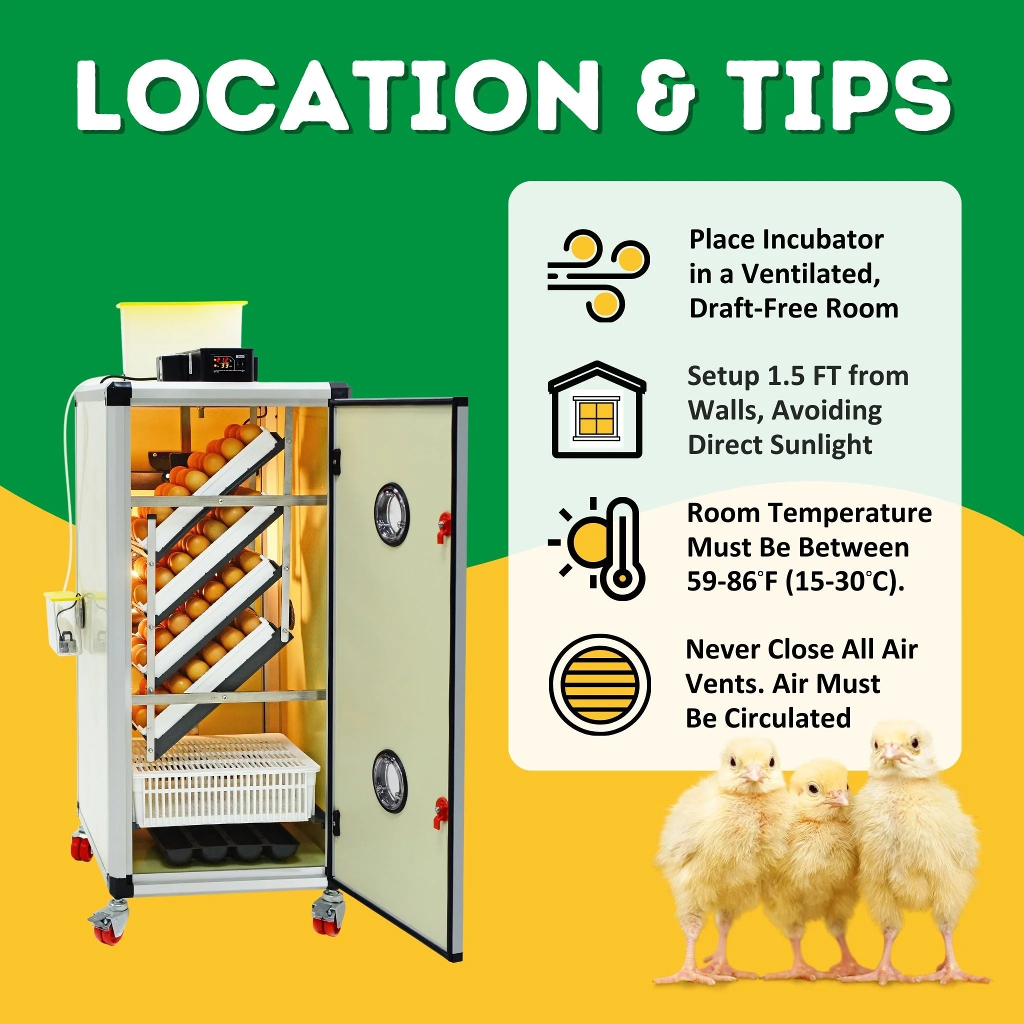 HB175C Egg Incubator with Hatcher Combo. Automatic Egg Turning and Humidity Control, Adjustable Egg Setter Trays, Perfect Poultry Incubator, Set and Forget Design. - Cimuka by Hatching Time - Image 12