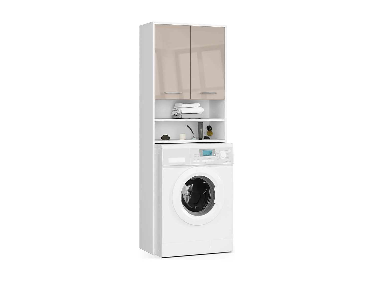 Meuble de rangement pour machine à laver, 2 portes, 64 x 30 x 190 cm