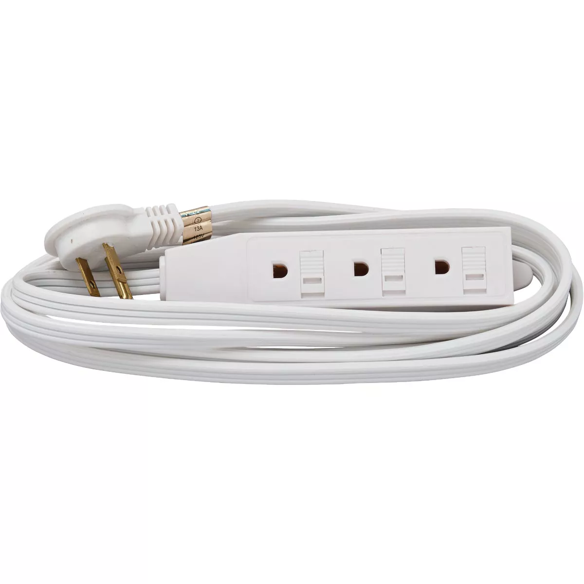 Master Electrician 8 Ft. 16/3 Flat Plug White Extension Cord