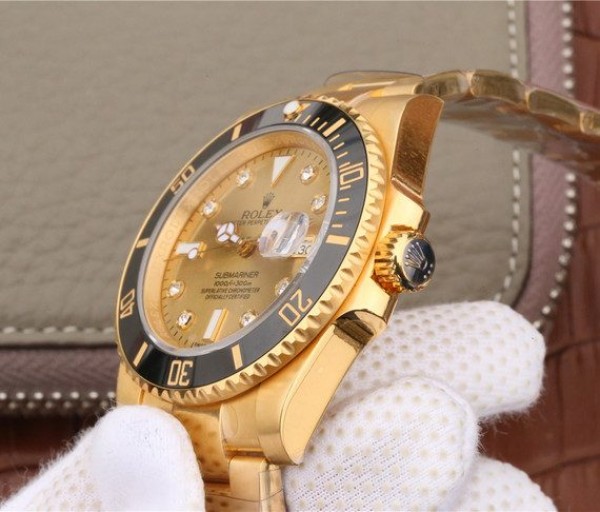 Replica Rolex Submariner 116613 LN Diamonds Markers YG Dial SS/YG Bracelet Eat2836 - Top club