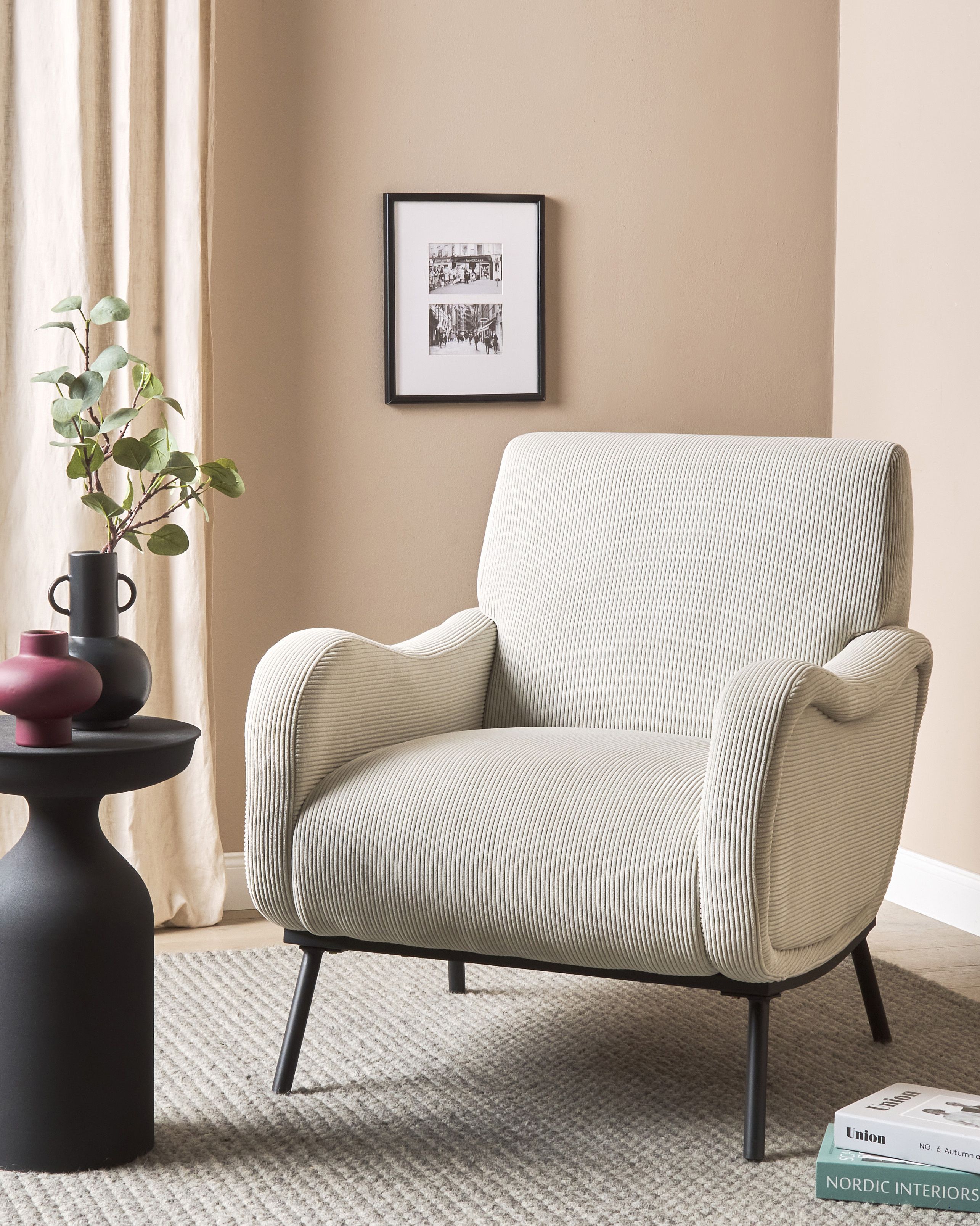Armchair ALMIND Corduroy Light Grey