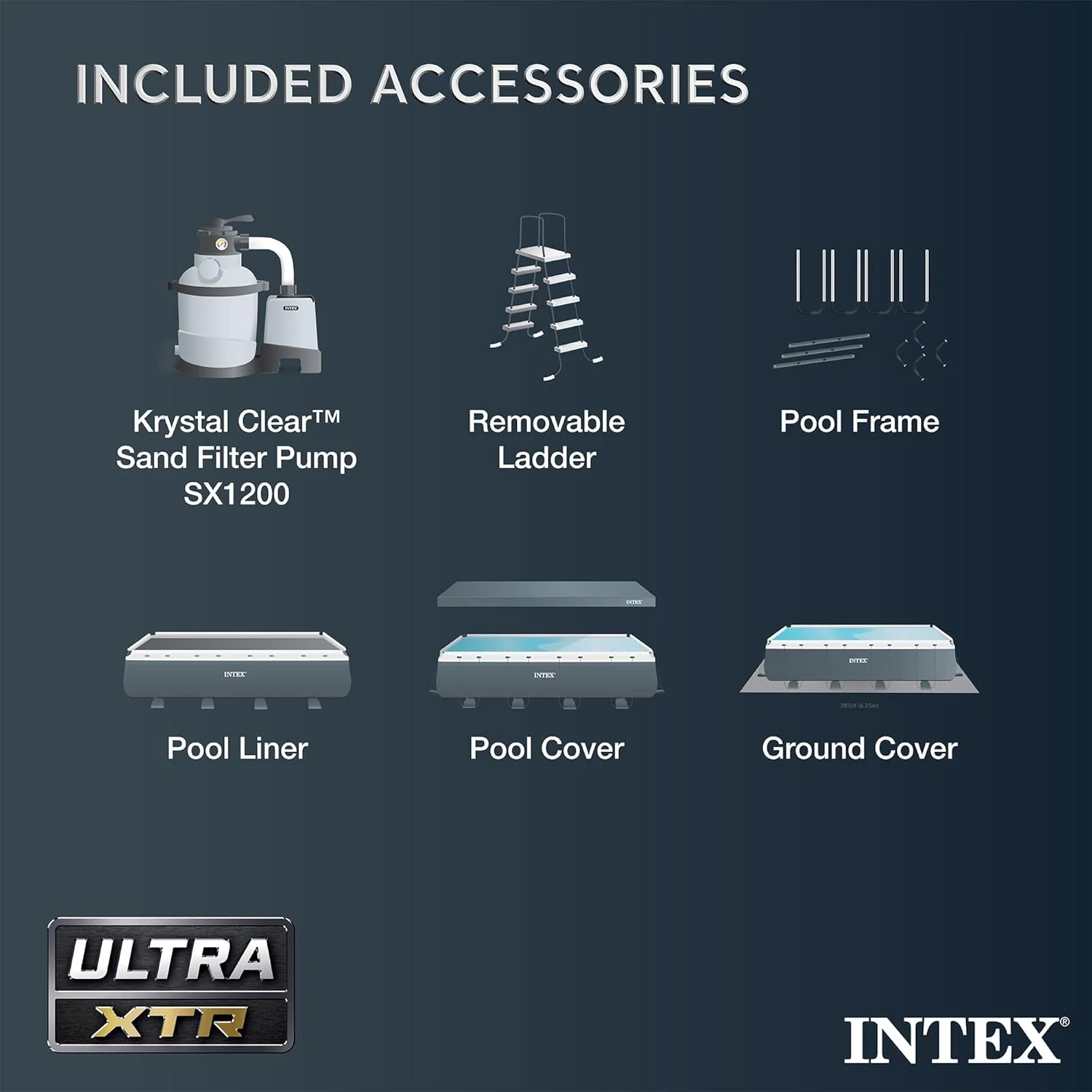 Intex Ultra XTR Rectangular Frame Above Ground Pool Set, 18' x 9' x 52" - Image 7 Intex Ultra XTR Rectangular Frame Above Ground Pool Set, 18' x 9' x 52" - Image 7