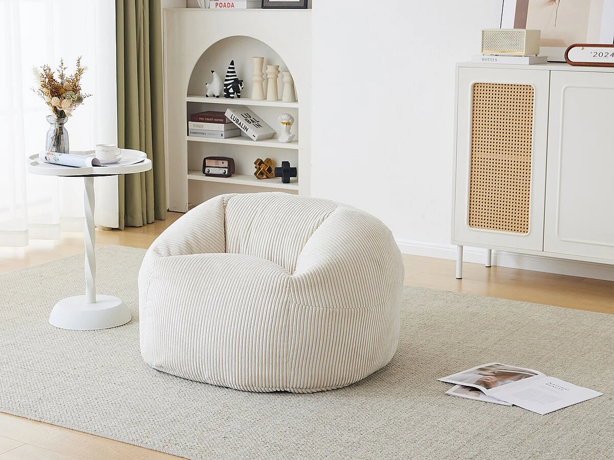 Pouf en velours côtelé  