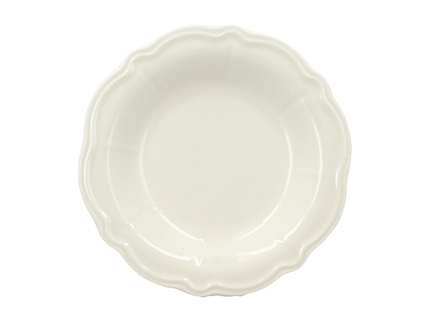 Novastyl - Lot 6 Assiettes Creuses Charlotte 22cm En Grès Blanc