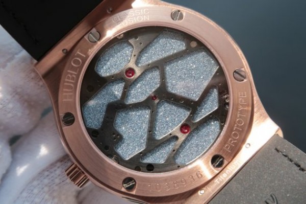 Replica Hublot Classic Fusion Tourbillon RG 45mm TF Skeleton Purple Dial Black Gummy Strap A23J - Top club