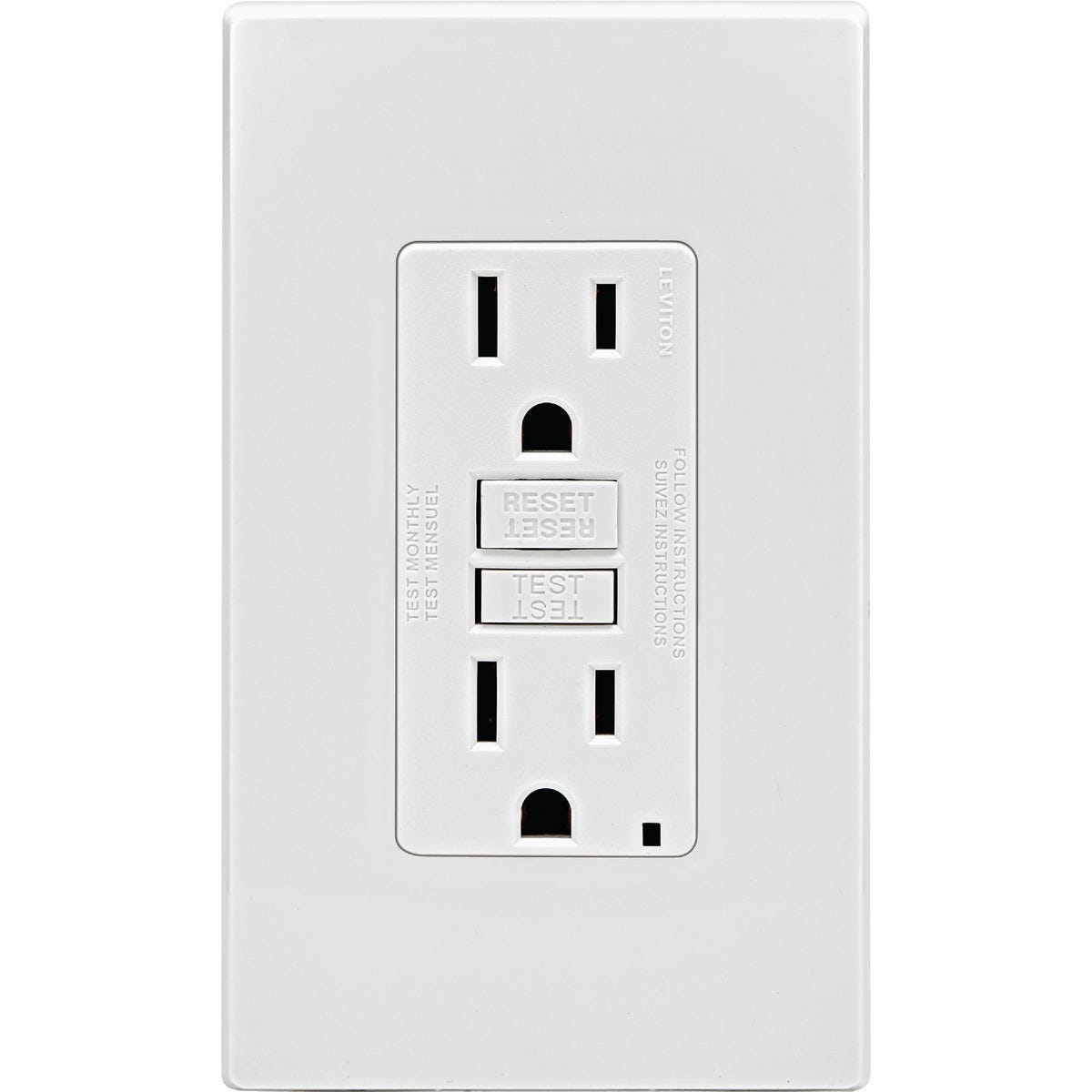 Leviton SmartlockPro Self-Test 15A White Residential Grade 5-15R Slim GFCI Duplex Outlet (3-Pack)