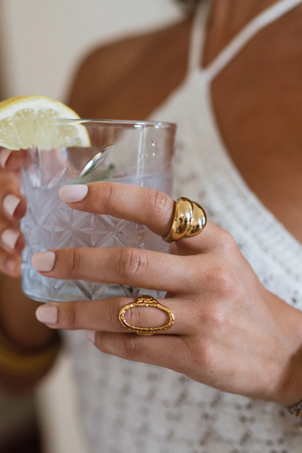 Sofia Gold Double Dome Ring