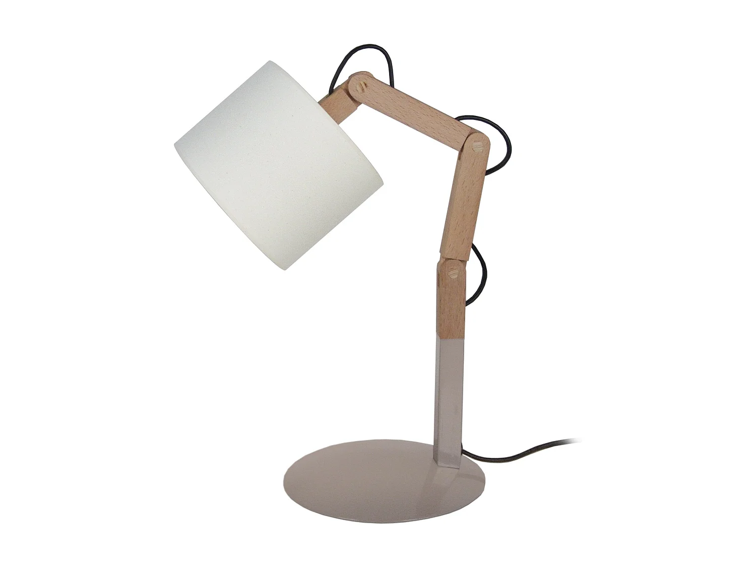 Lampe de Bureau TOSEL ,bois,Gris ,H45xD16xP16 cm