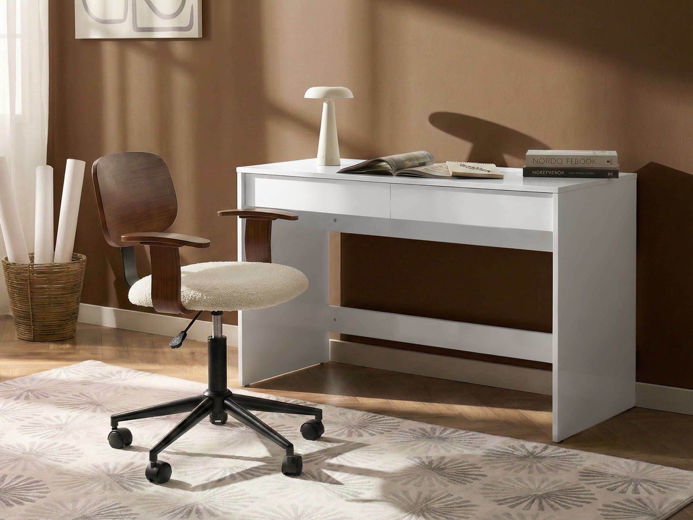 Home Office Desk RONDANE White 110 cm 50 cm