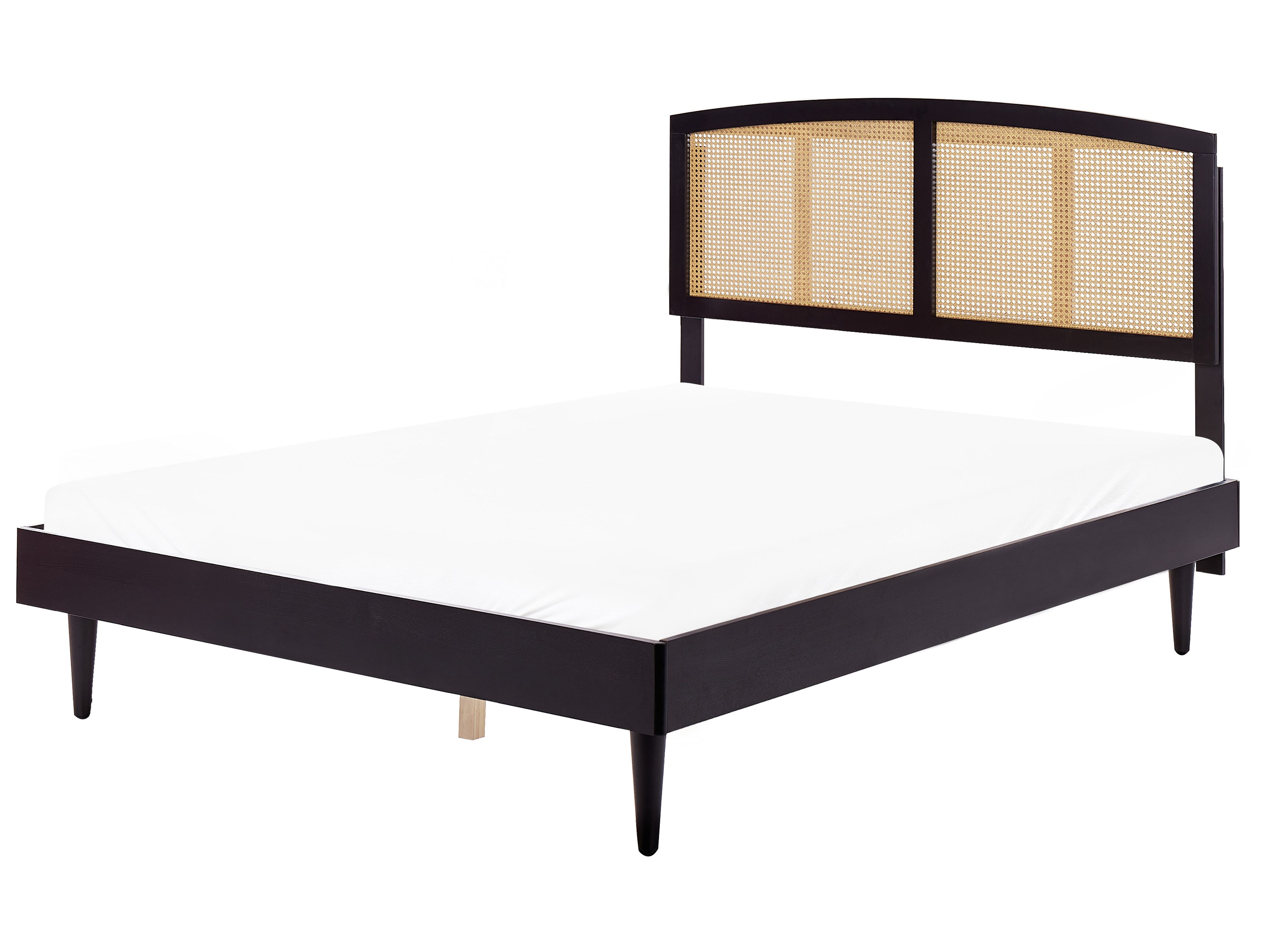 Bed Rattan VARZY 160 x 200 cm (EU King Size) Black
