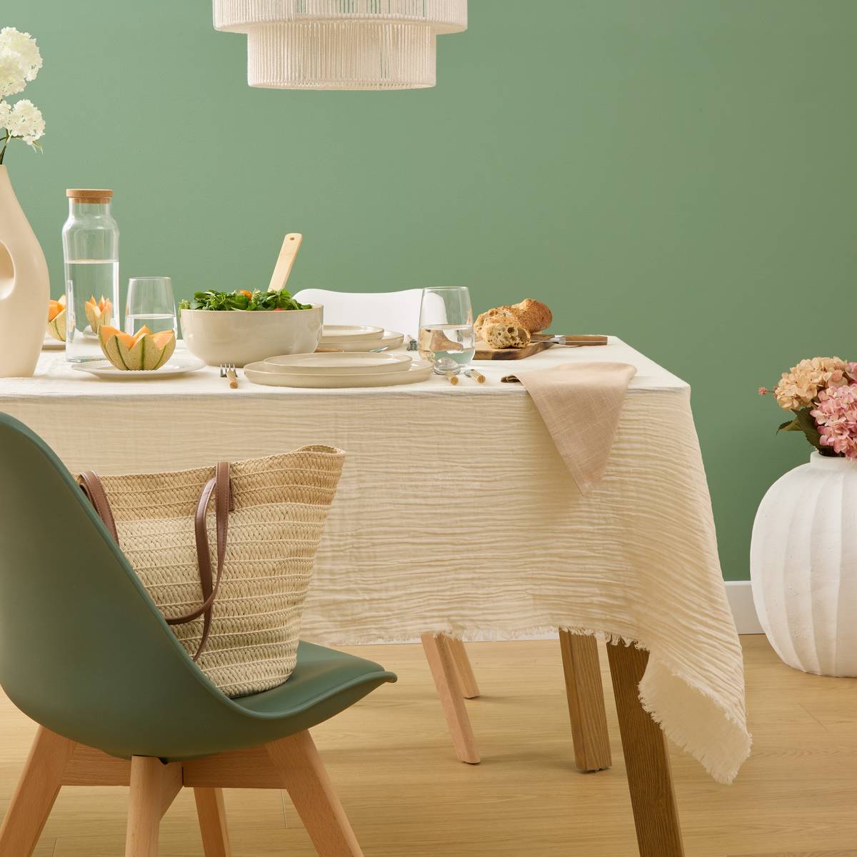 Tablecloth "Vela" 250x150 cm, Warm White