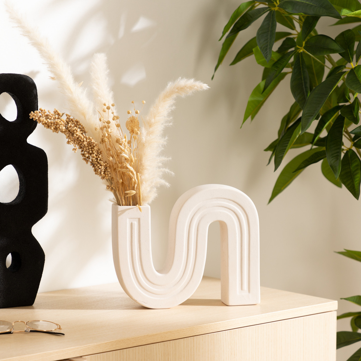 Soliflore Ceramic, white, h.24,8 cm