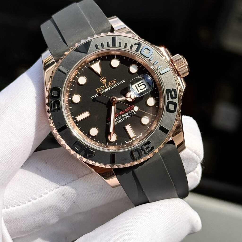 Rolex Yacht-Master Replica 11 Watch Gold Wrapped Black Dial 40mm - Top club