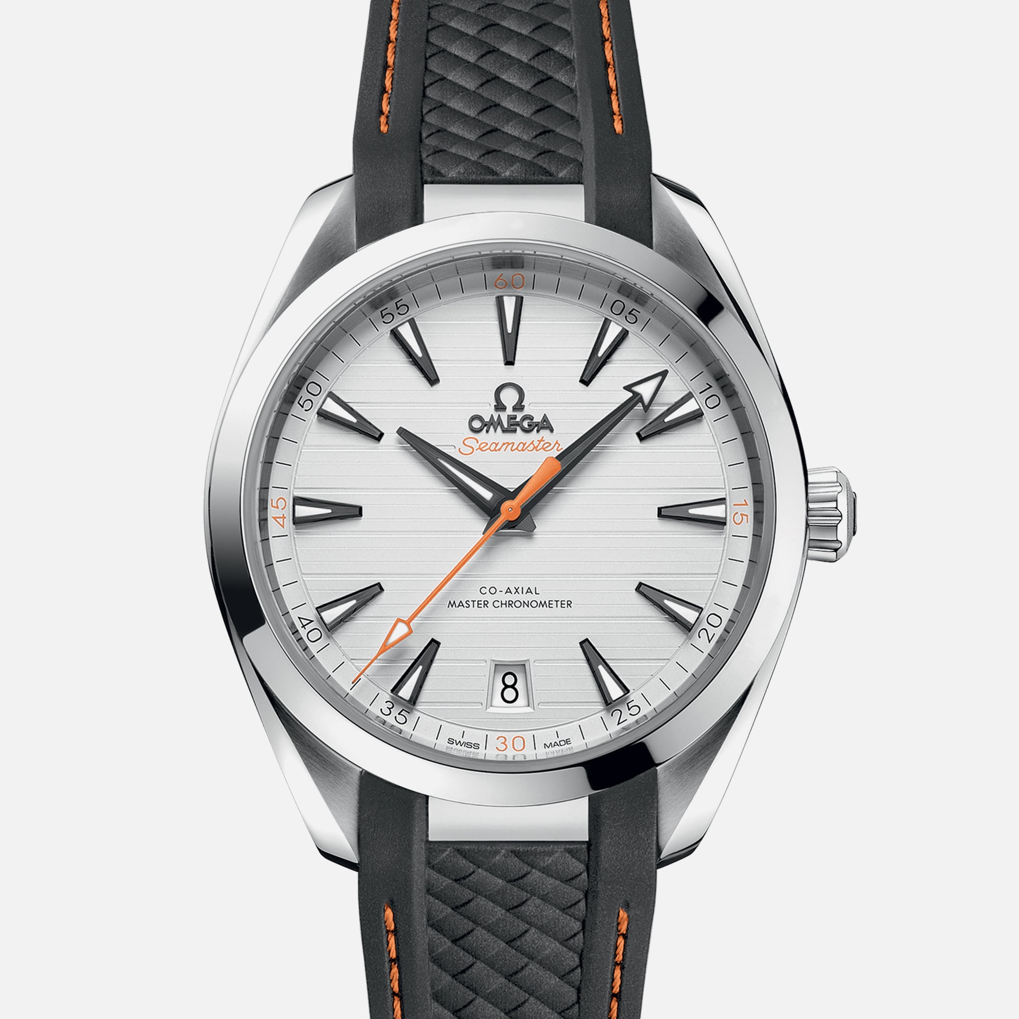Seamaster Aqua Terra 150M Co-Axial Master Chronometer 41mm White Dial On Rubber Strap(1:1 replica) - Elite Watch Atelier