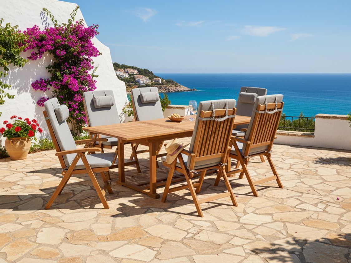 Set of 6 Back/Seat Cushions JAVA/AMANTEA PREMIUM 50 x 70 cm Light Grey