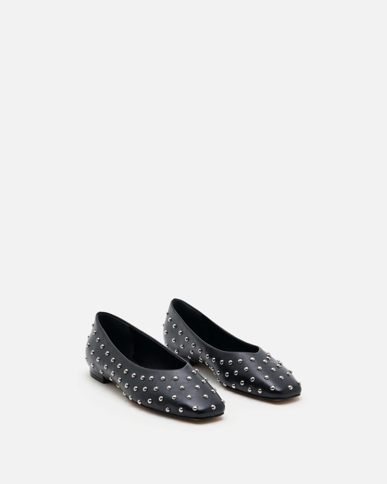 BALLERINES KAMIL/CLOUS - En cuir noir