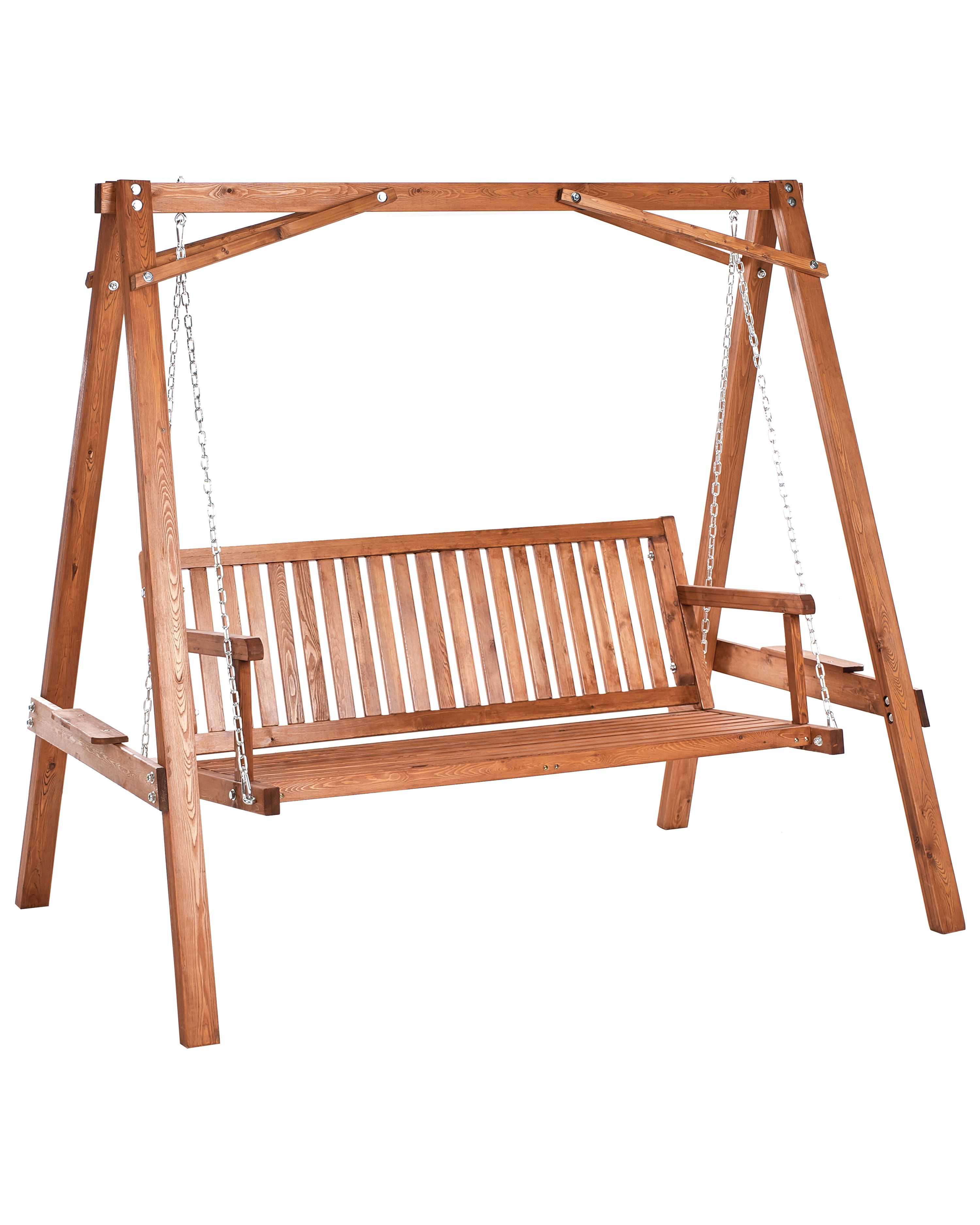 Patio Swing FICARELLA Larch Wood Brown