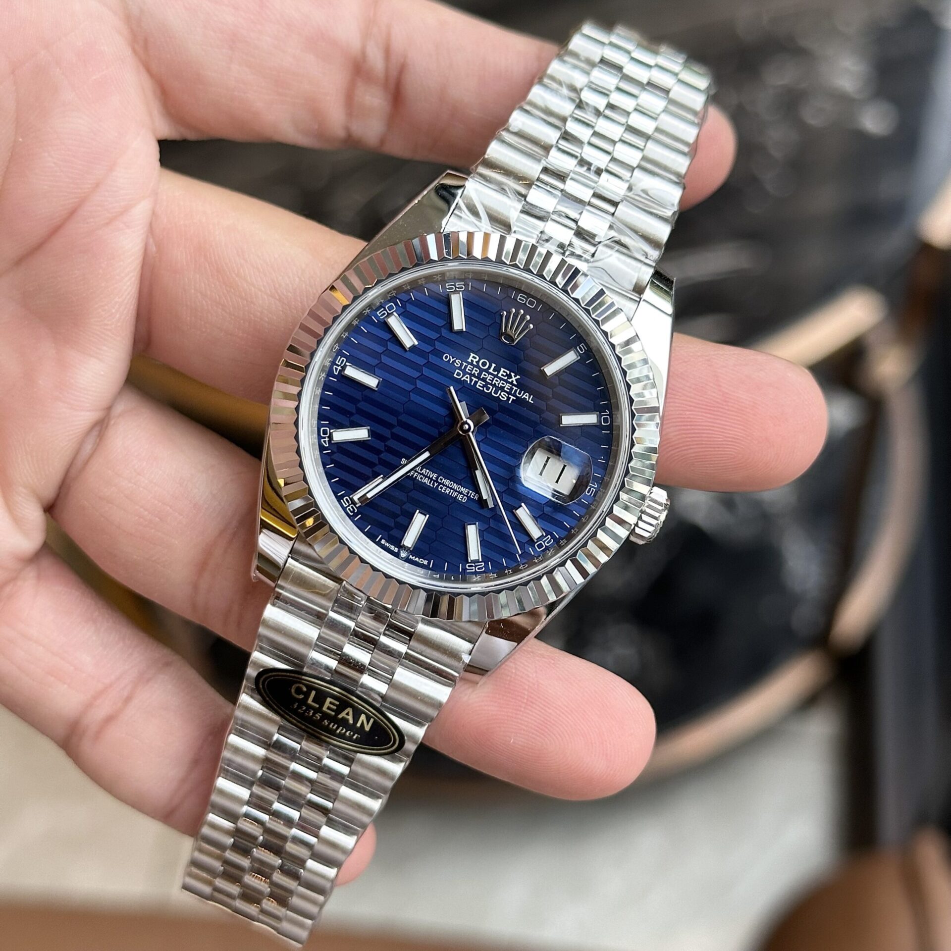Rolex DateJust 126334 Replica 1:1 Watch Fold Blue Dial Clean 41mm - Elite Watch Atelier