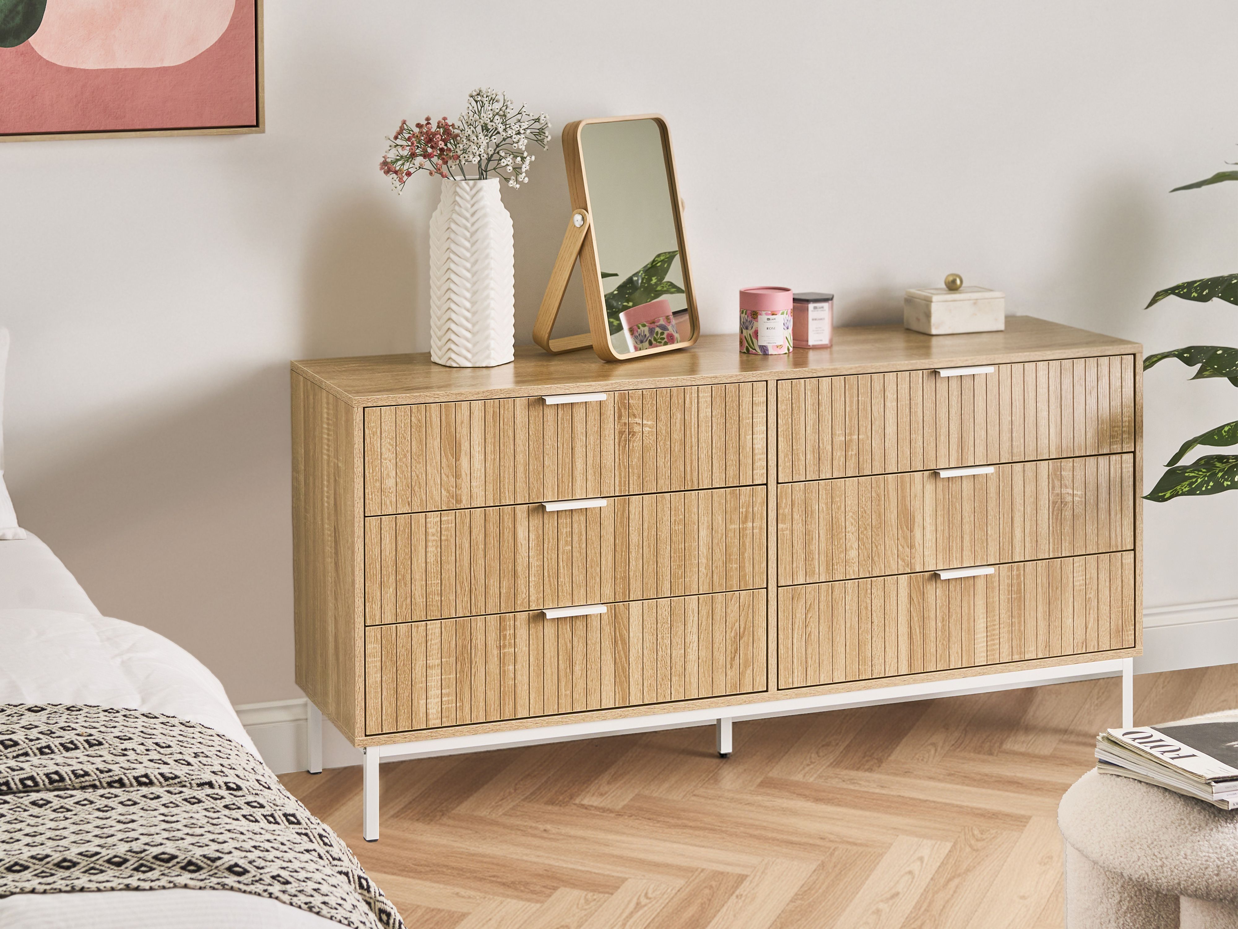 6 Drawer Chest ROYALLA Light Brown