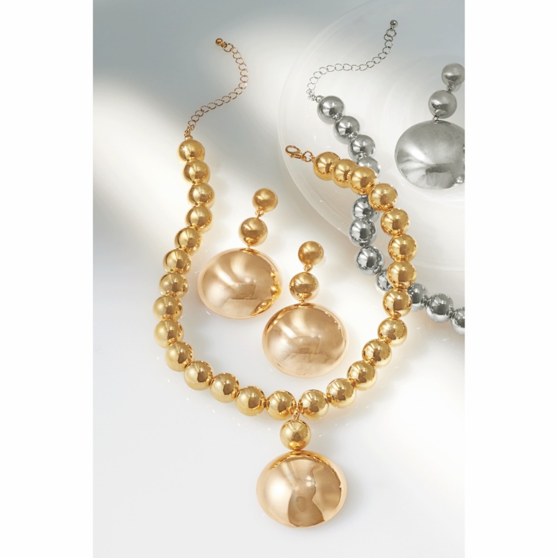 Round/3-D Necklace & Earring Set - MIDNIGHT VELVET CATALOG