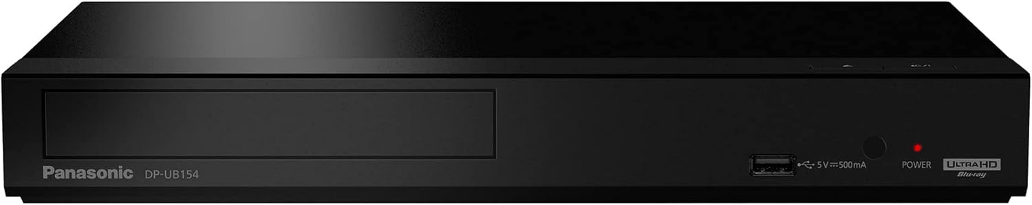 Panasonic 4K Blu Ray Player  Ultra HD Premium Video Playback and Hi-Res Audio - DP-UB154P-K DVD Player (Black)