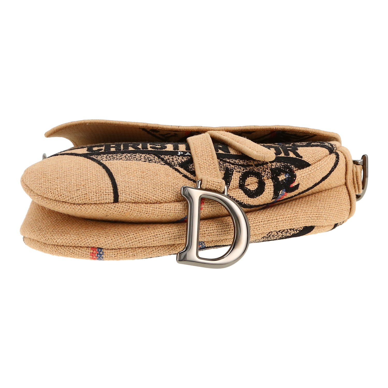 Dior Saddle medium model handbag in beige raphia1:1High-quality replica