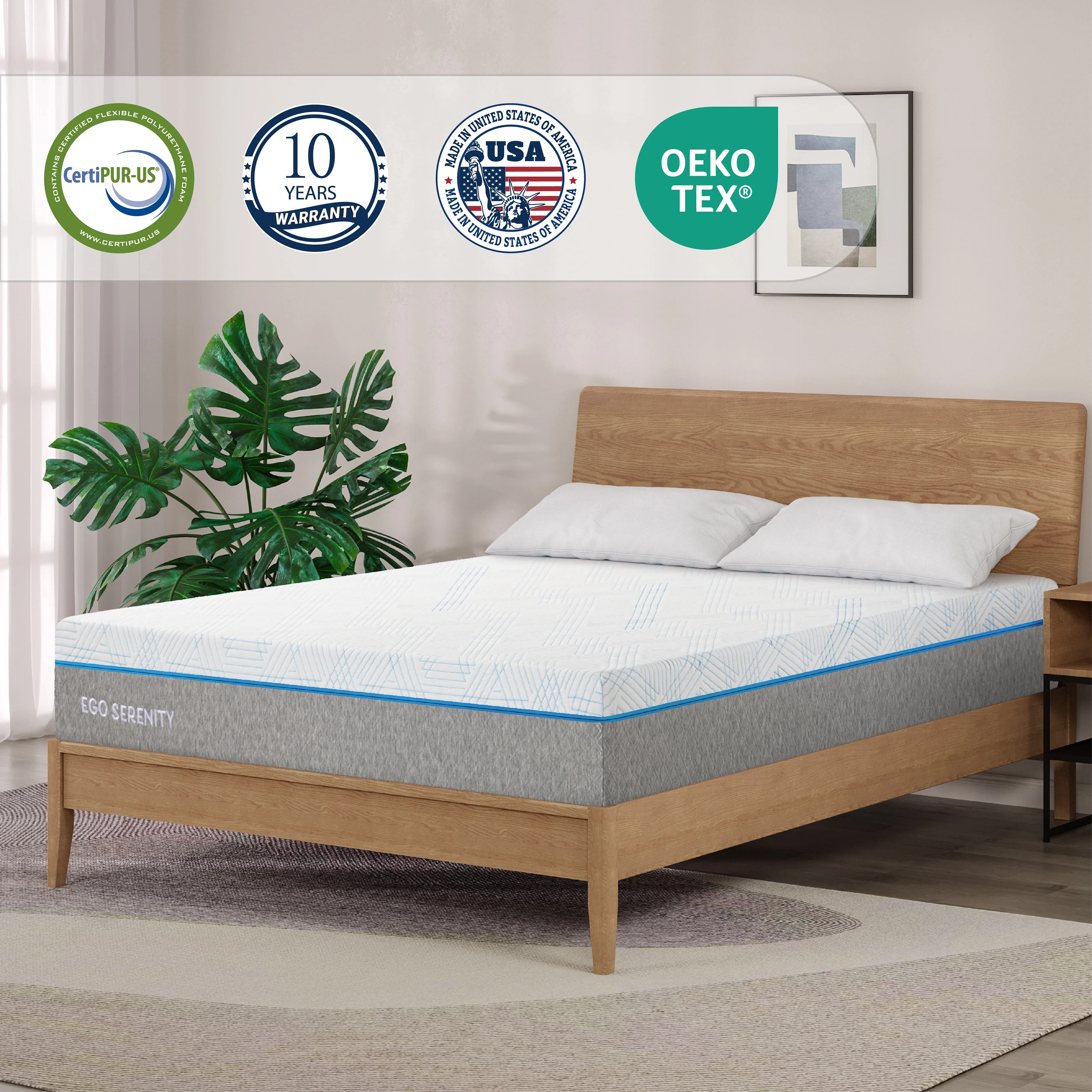MLILY Queen Mattress, Gel Memory Foam 10" Mattress in a Box, Ego Serenity - Image 4