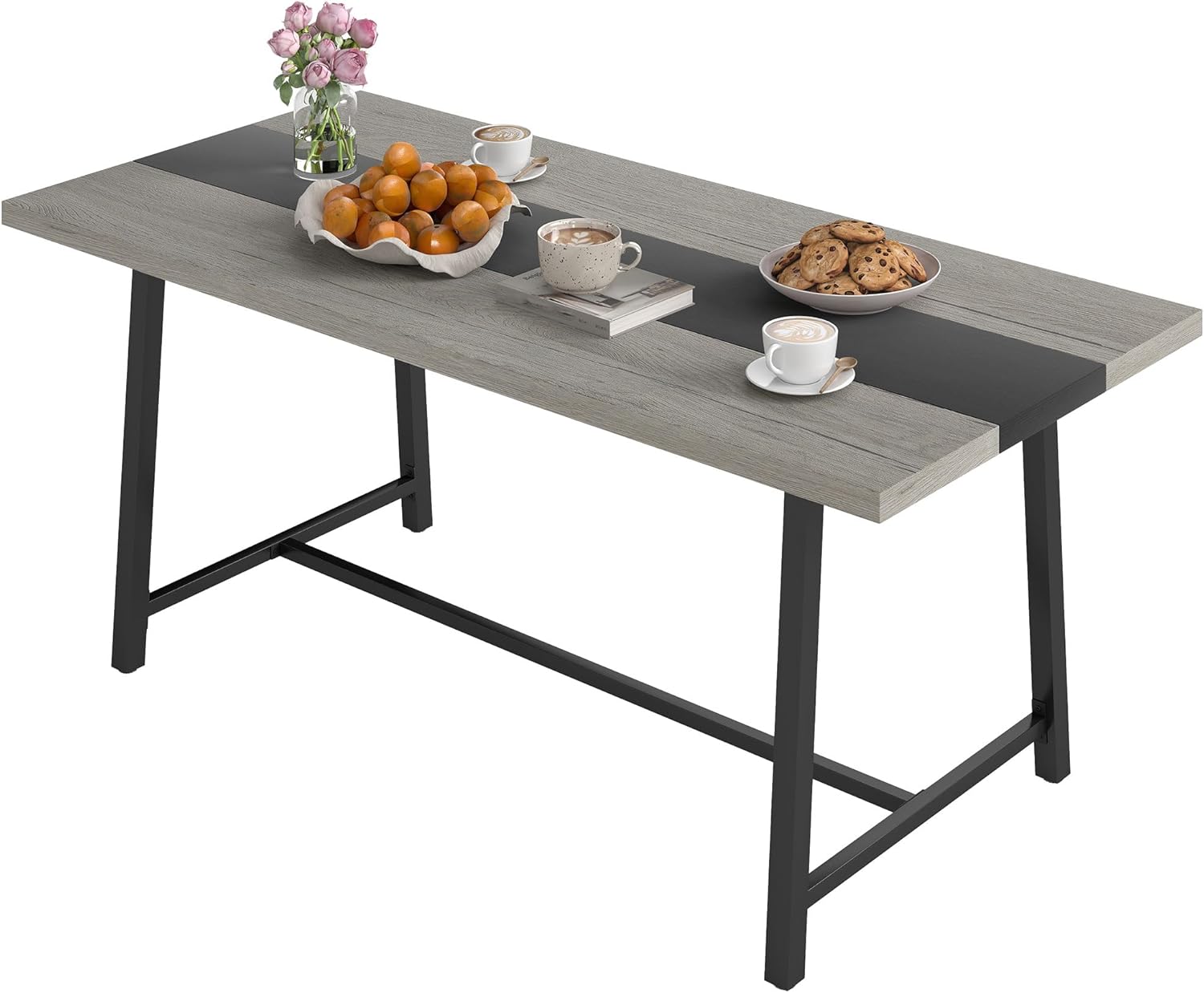 HOMCOM Industrial Dining Table for 8 People, 70.9