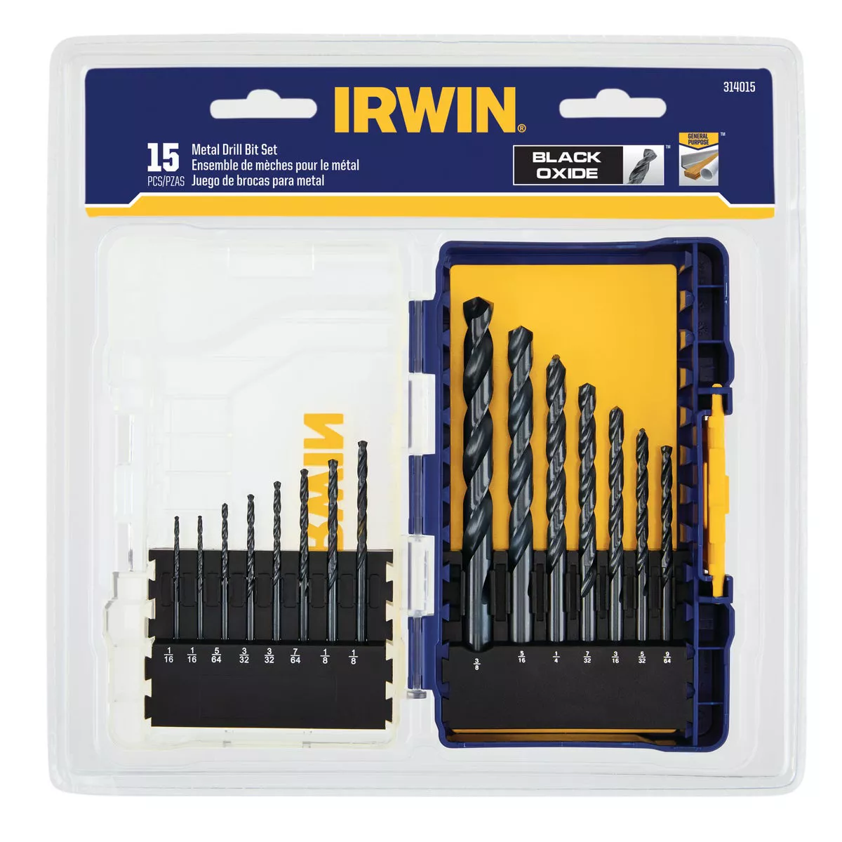 Irwin 15-Piece Black Oxide Drill Bit Set