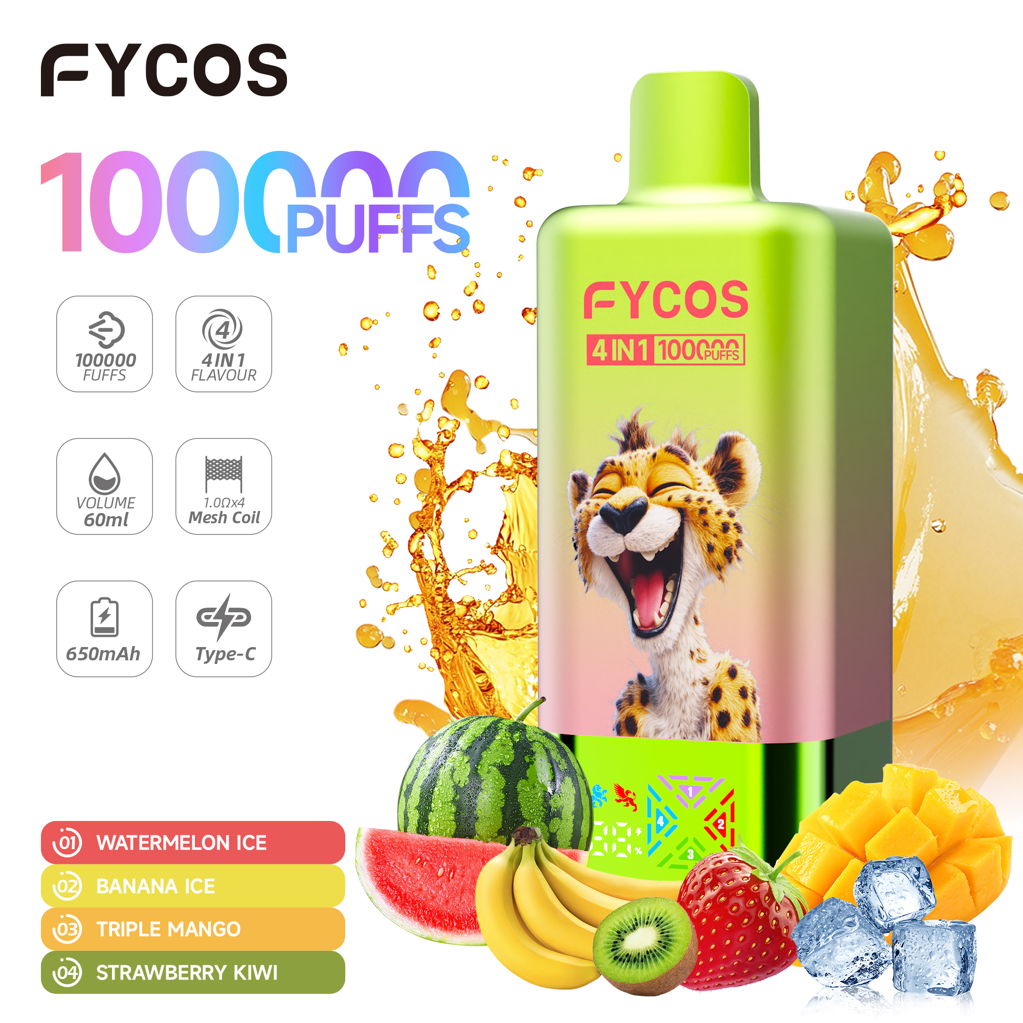 FYCOS 4 IN 1 100K Puffs Disposable Vape