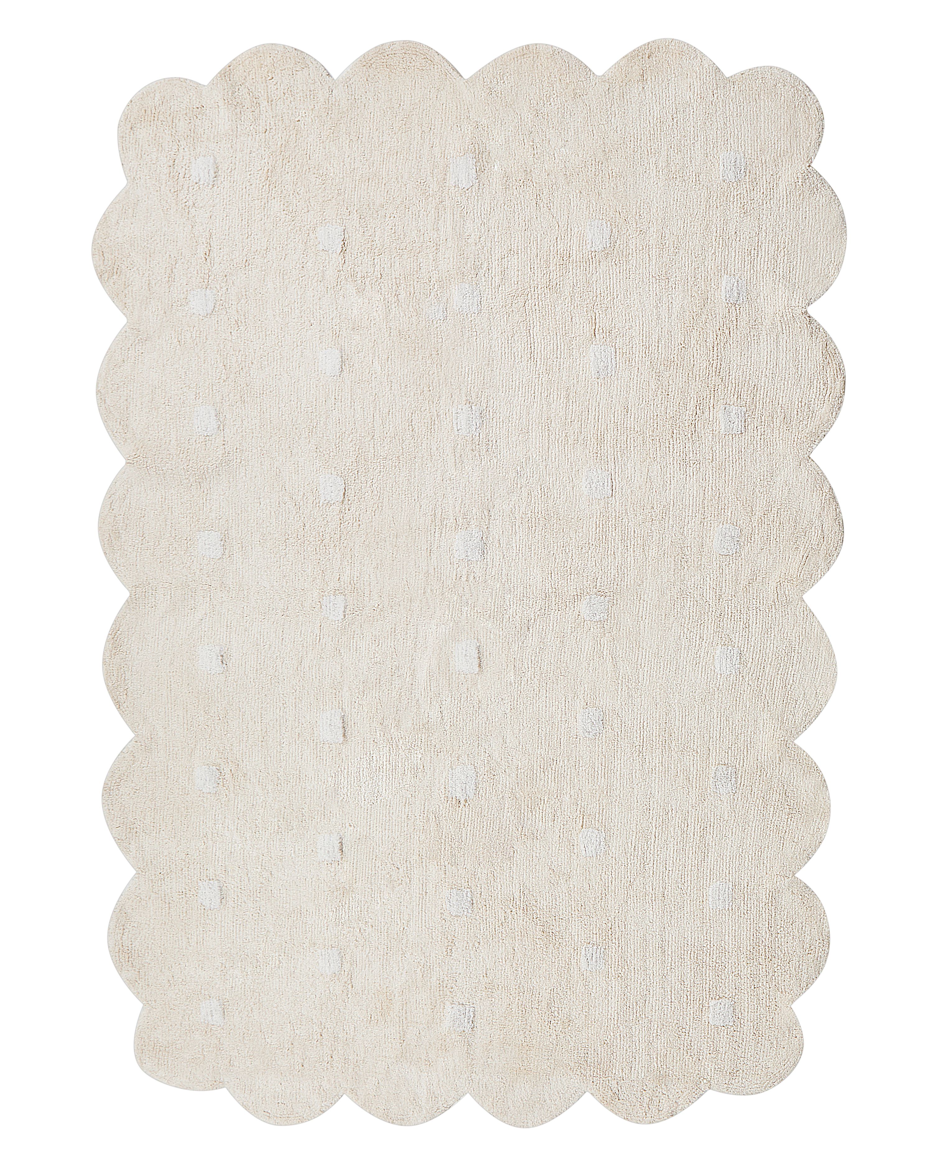 Kids Rug SAREKI Beige 140 x 200 cm Cotton