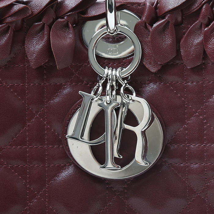 Dior Lady Dior large model handbag in burgundy leather cannage1:1High-quality replica