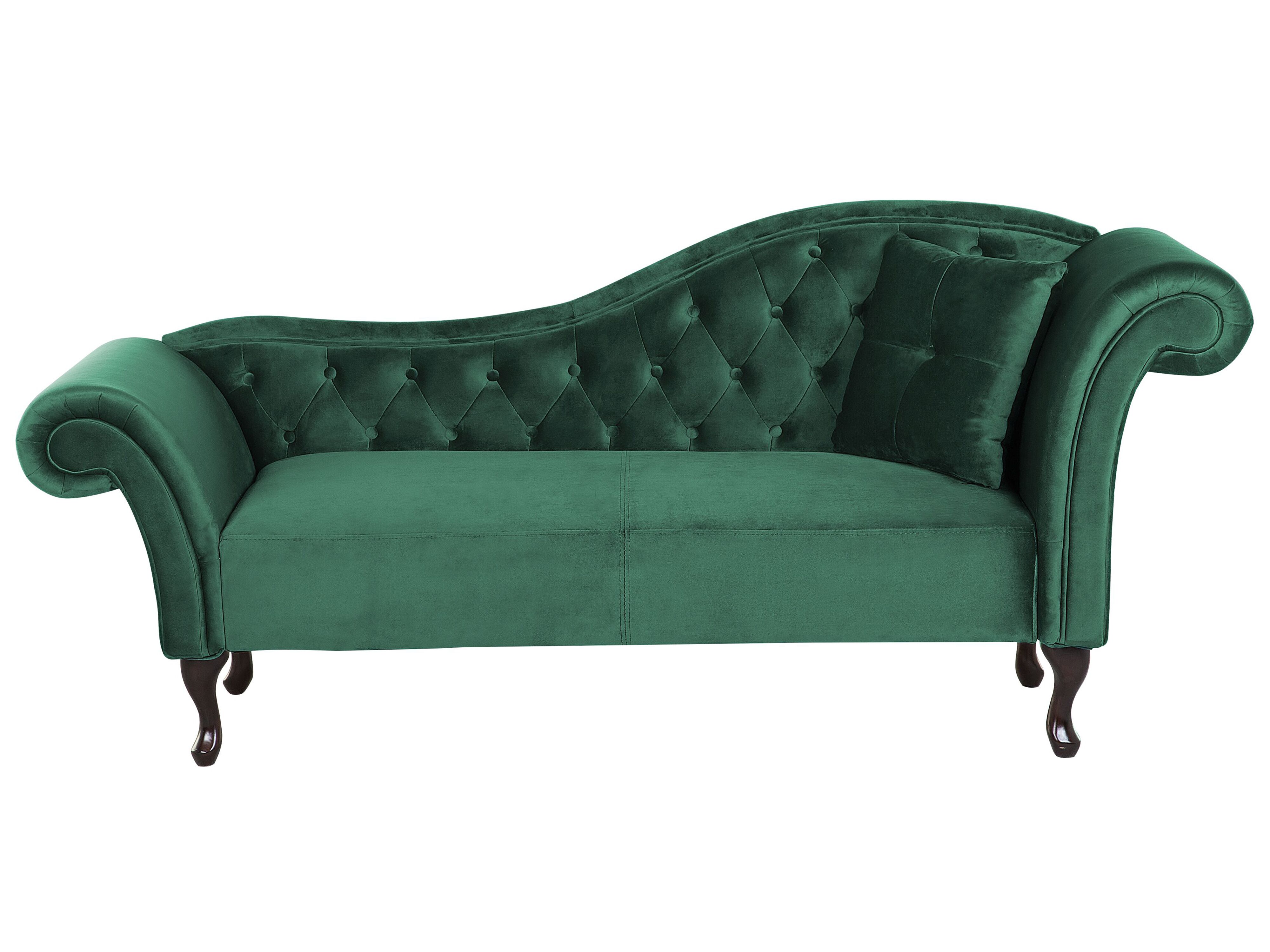 Right-Hand Chaise Lounge LATTES Velvet Dark Green